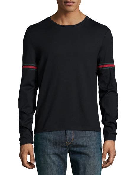 gucci black long sleeve shirt|gucci long sleeve shirt men's.